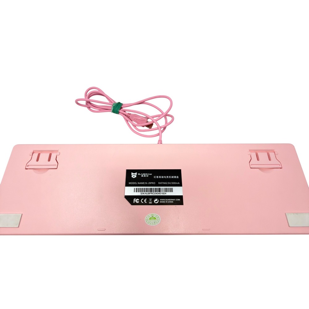 Sunsonny N-J9Pro Pink Cute Anime Mechanical Gaming Keyboard Wired - Picture 2 of 4